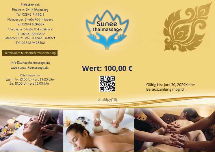 Massage Gutschein simpel